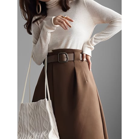thin high neck knit top /7color　NK2681