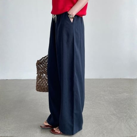 relaxed linen wide pants /5color　NK2379