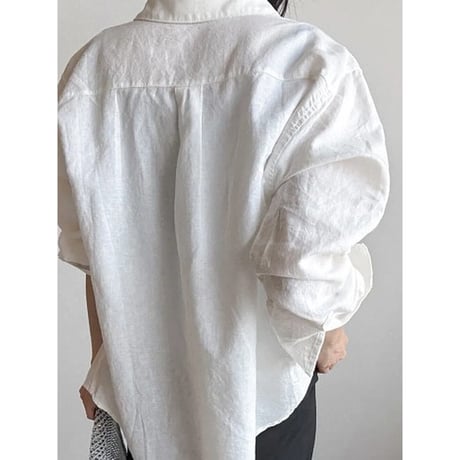 natural linen blend long shirt /2color　NK2515