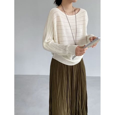 sheer knit dolman sleeve knit　NK2633