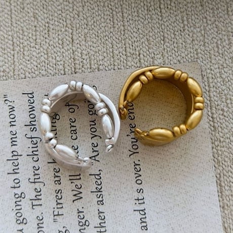 textured wide open ring /2color　NK2320