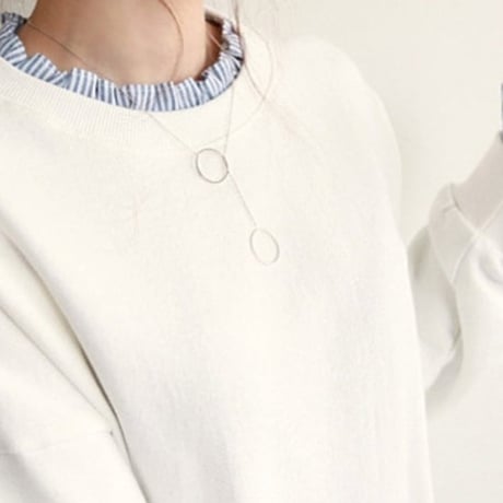 sweat shirt stripe blouse docking pullover /2color　NK2694