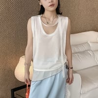 scarf neck knit tank top /4color　NK2388