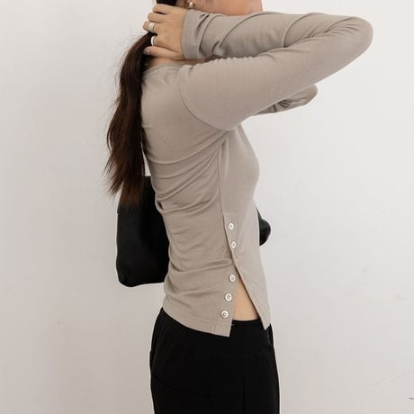 button slit lettering print pullover　NK2629