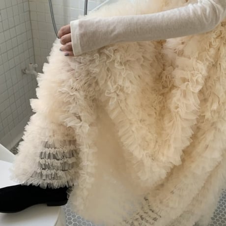 tiered tulle skirt /2color　NK2696