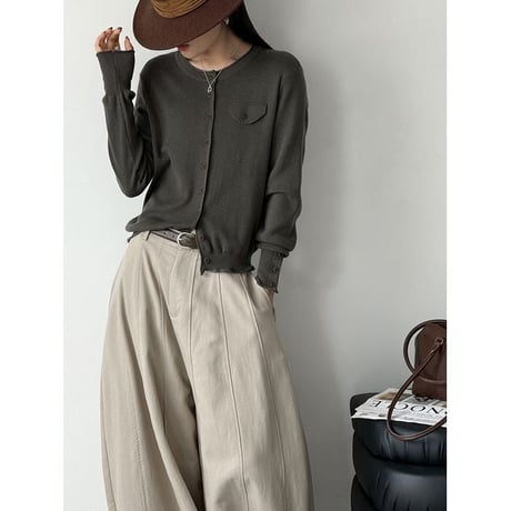 button cuffs knit cardigan　NK2619