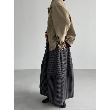 check print long skirt　NK2648
