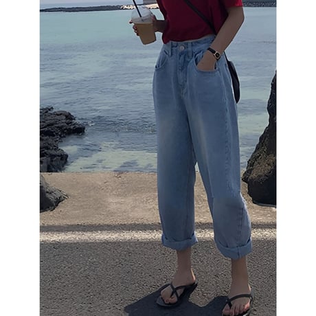 high waist wide denim pants　NK2764