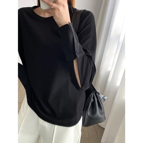cuff button rib top /2color　NK2487