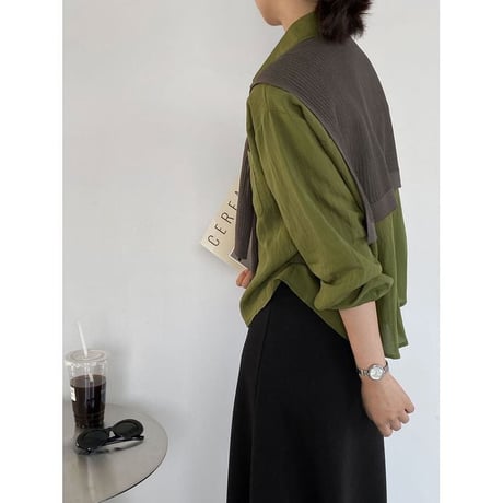 knit shawl loose shirt set /2color　NK2656