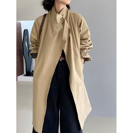 stand collar trench coat /2color　NK2578