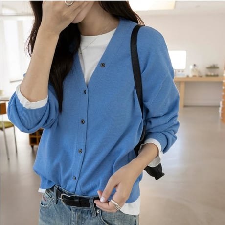 v-neck knit cardigan　NK2621