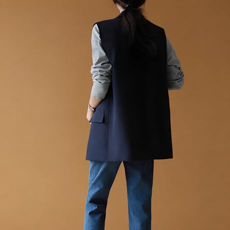 tailored long gilet /2color　NK2504