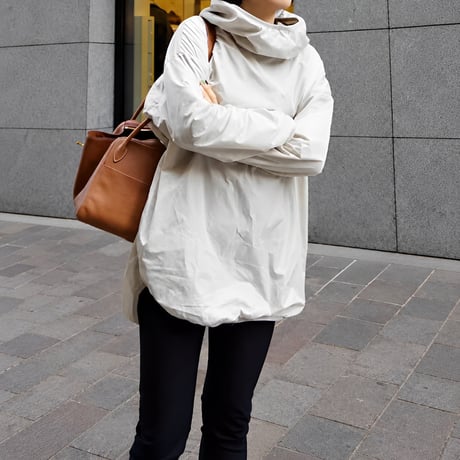 balloon hem hooded tunic　NK2498