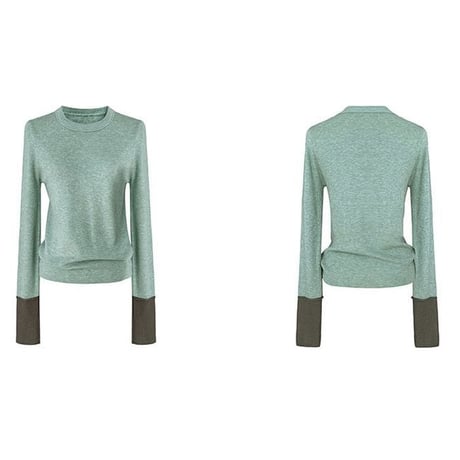 color block cuff knit top /4color　NK2766