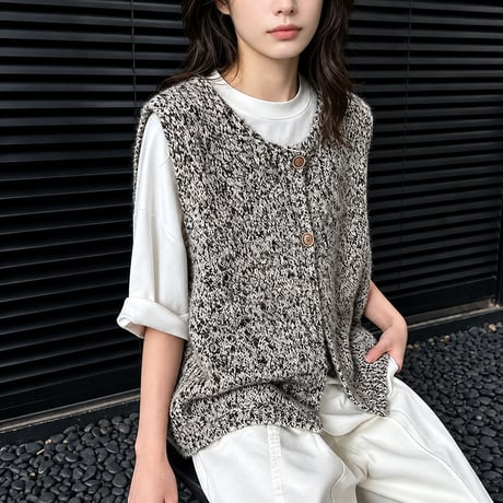 nuance color knit vest　NK2565