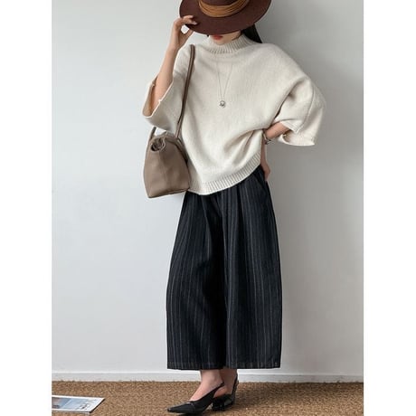 wide sleeve knit pullover/2color　NK2660