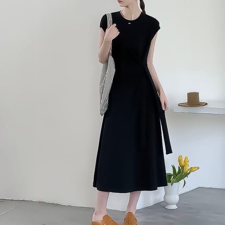 twist knot relaxed maxi dress /2color　NK2394