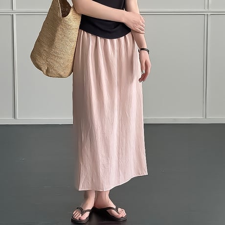 relaxed straight maxi skirt /4color　NK2398