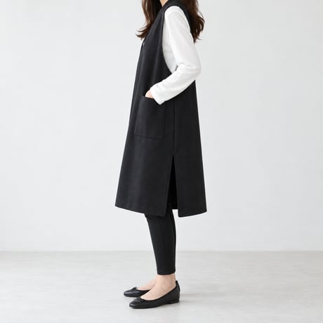 side slit long gilet /2color　NK2507