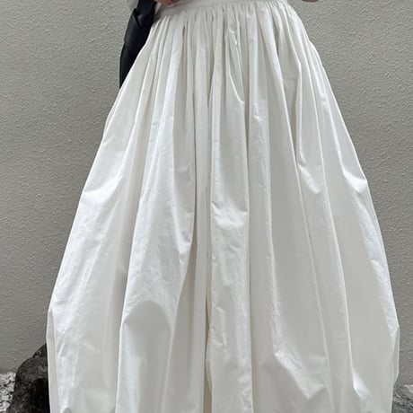 gathered high waist balloon skirt /2color　NK2697