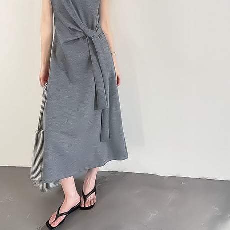 twist knot relaxed maxi dress /2color　NK2394