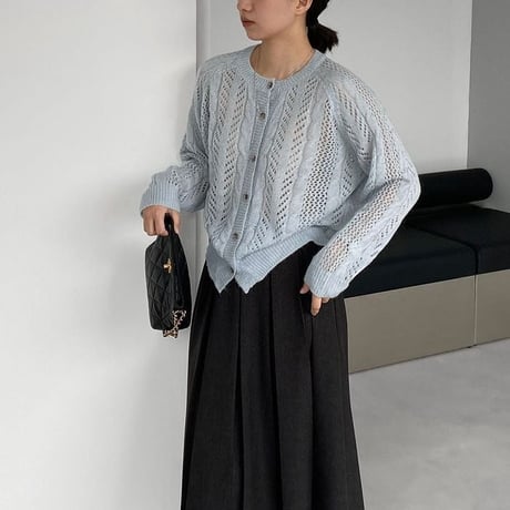 cable knit cardigan/3color　NK2657