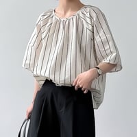 back button stripe blouse　NK2401