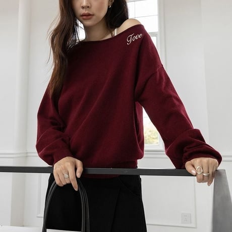 lettering knit pullover　NK2605