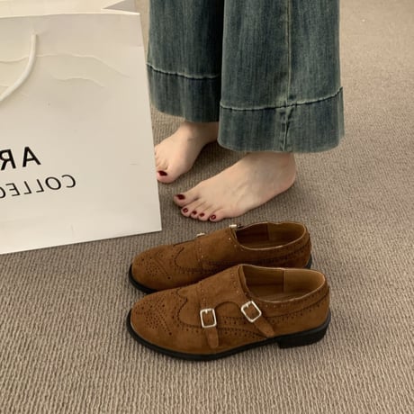 wingtip double strap shoes /2color　NK2704