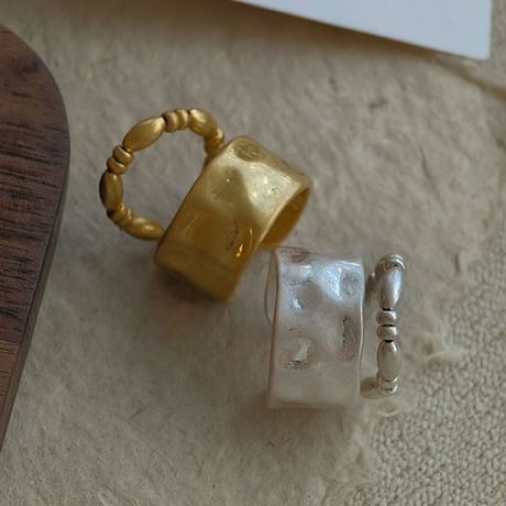 textured wide open ring /2color　NK2320