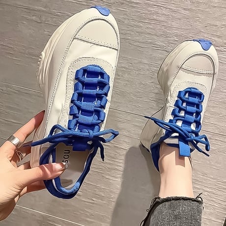 chunky sole contrast sneakers /2color　NK2218