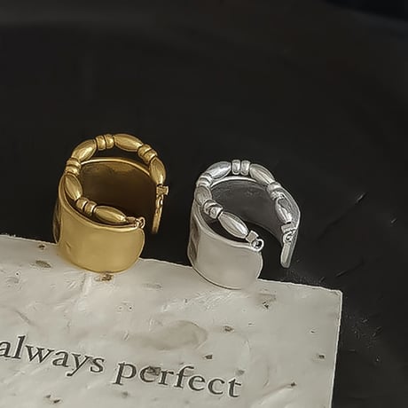 textured wide open ring /2color　NK2320