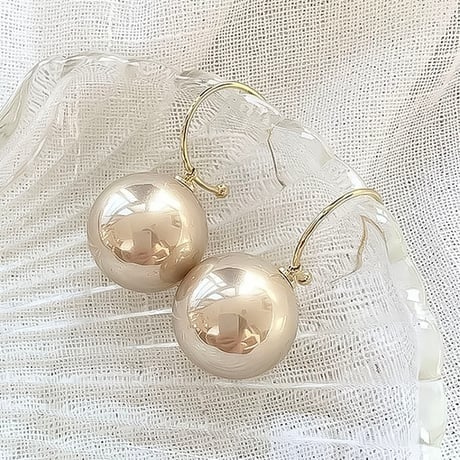 big pearl hoop earrings　NK2238