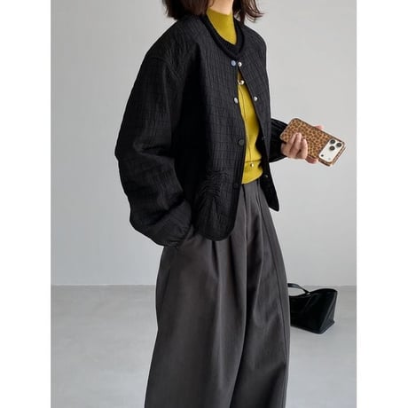 crinkled no collar jacket /3color　NK2765