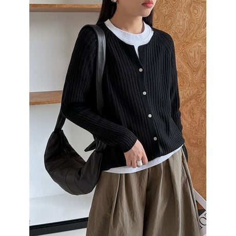 rib knit cardigan/4color　NK2662