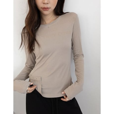 button slit lettering print pullover　NK2629