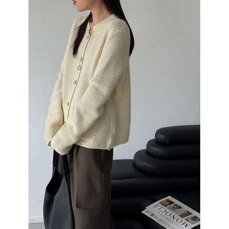 waffle knit cardigan　NK2636