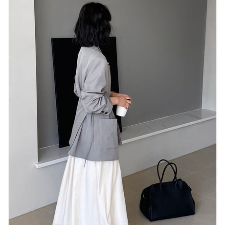 buckled apron layered jacket /2color　NK2579