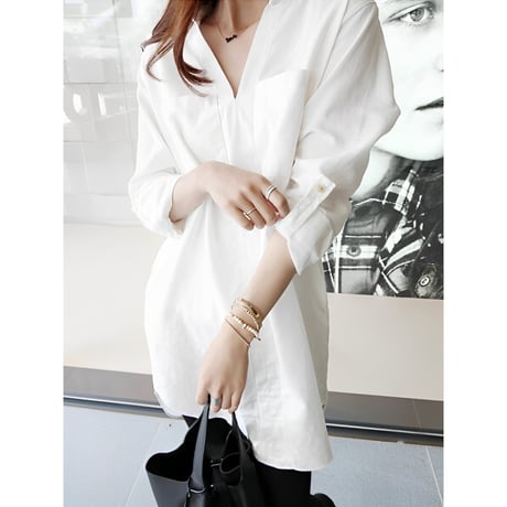 v-neck long shirt tunic　NK2524