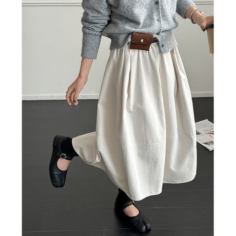 pouch belt flared skirt /3color　NK2559