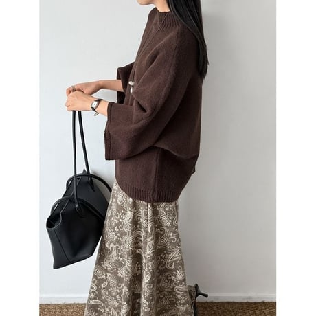 wide sleeve knit pullover/2color　NK2660