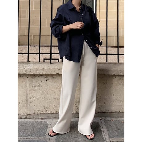 relaxed cotton long shirt /2color　NK2518