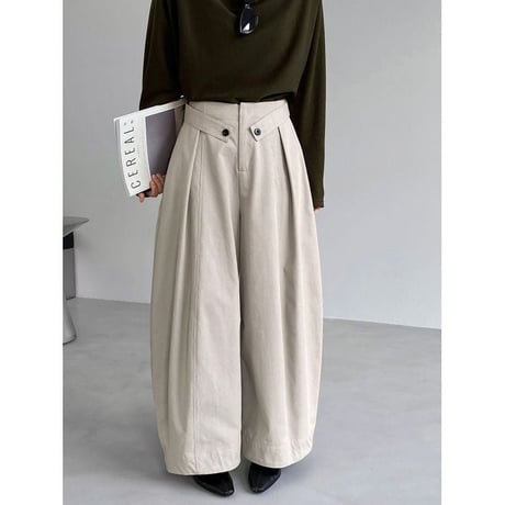waist button tab wide pants　NK2614