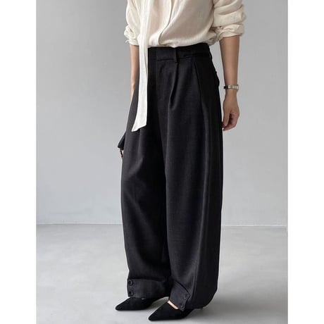 roll-up button hem tuck wide pants　NK2646