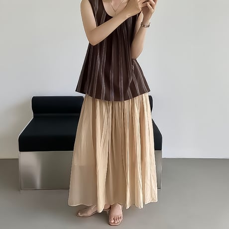 back button stripe sleeveless /3color　NK2403