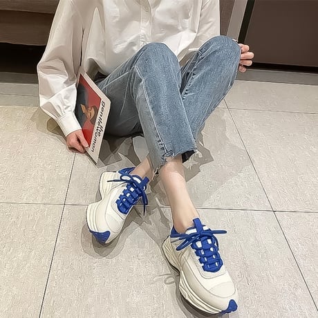 chunky sole contrast sneakers /2color　NK2218