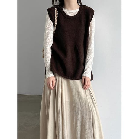 back ribbon knit vest　NK2594