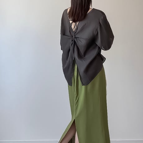 back ribbon relaxed blouse /3color　NK2397