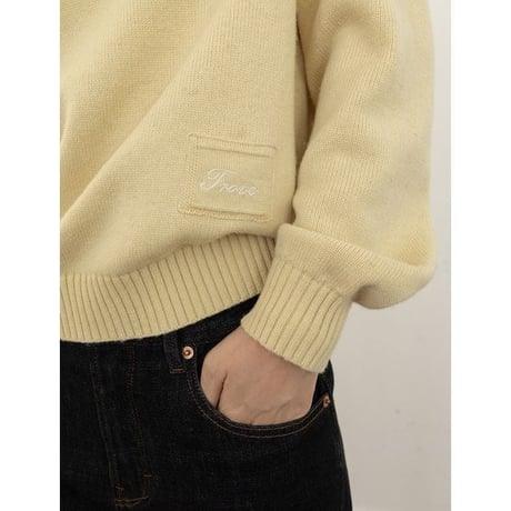 embroidered label knit pullover　NK2603